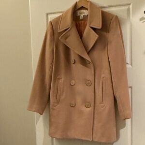 Talbots Camel Color Pure Wool Double Breasted Pea Coat 6